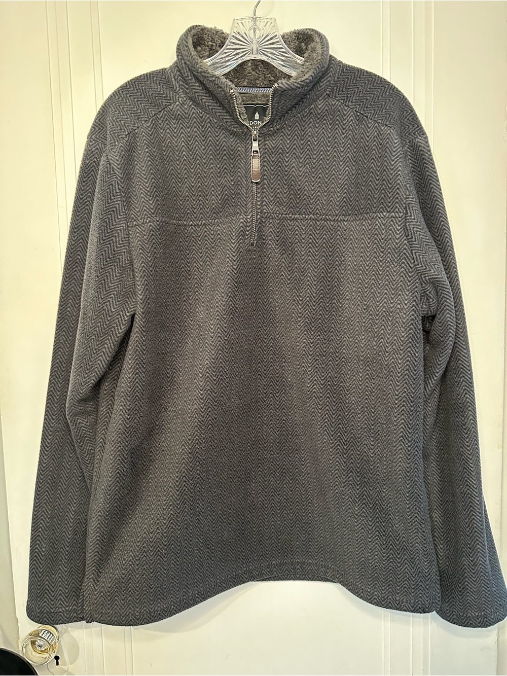 London Fog Gray Half-Zip Herringbone Sweater
